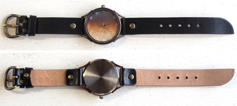 vie handmade watch Shigaraki ware dial brown XL size [WJ-010X-BR] 