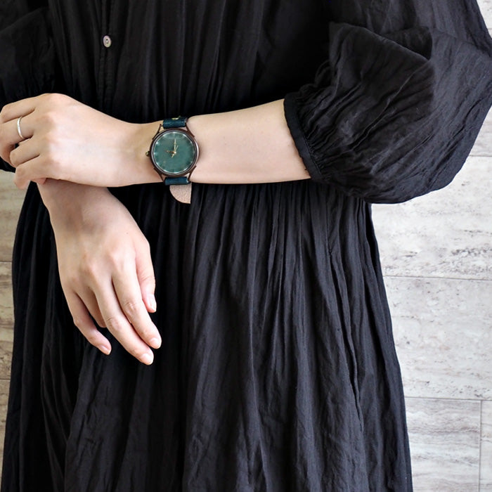 vie handmade watch Shigaraki ware dial green XL size [WJ-010X-GR] 