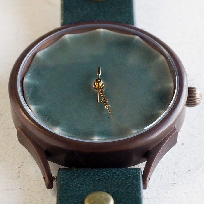 vie handmade watch Shigaraki ware dial green XL size [WJ-010X-GR] 