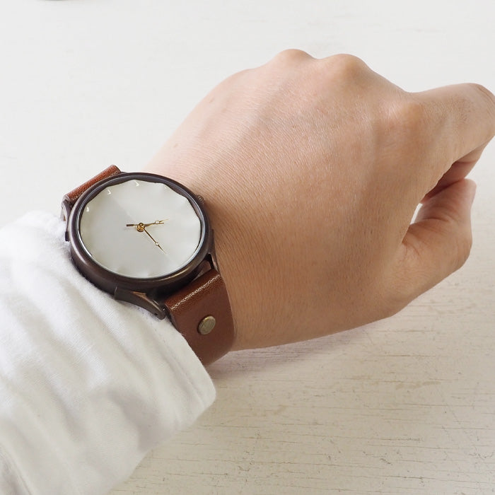 vie handmade watch Shigaraki ware dial white XL size [WJ-010X-WH] 