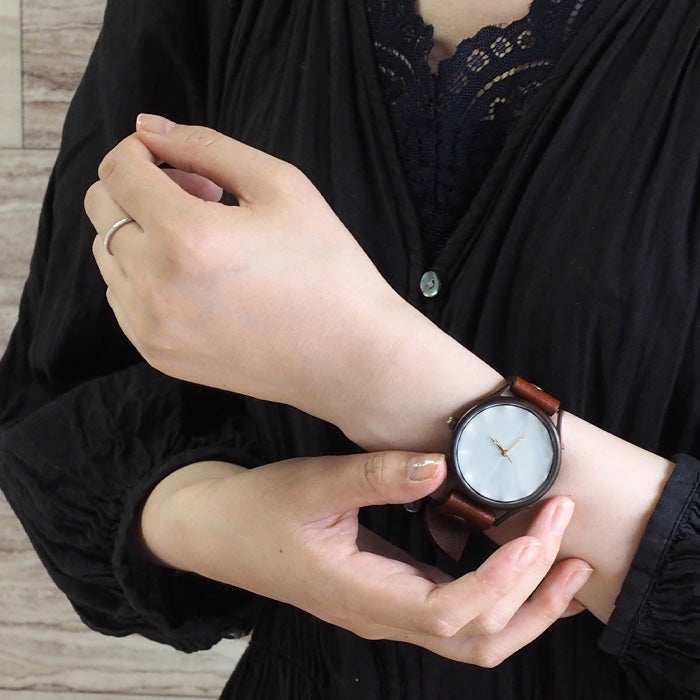 vie handmade watch Shigaraki ware dial white XL size [WJ-010X-WH] 