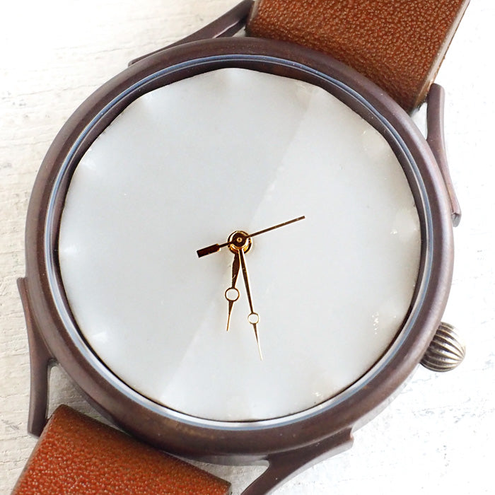 vie(ヴィー) 手作り腕時計 信楽焼 文字盤 ホワイト XLサイズ [WJ-010X-WH]