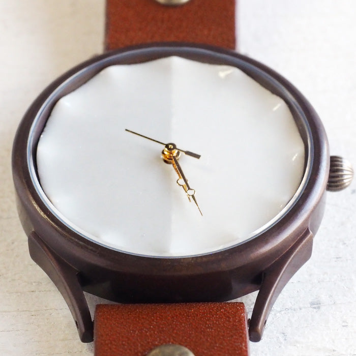 vie handmade watch Shigaraki ware dial white XL size [WJ-010X-WH] 