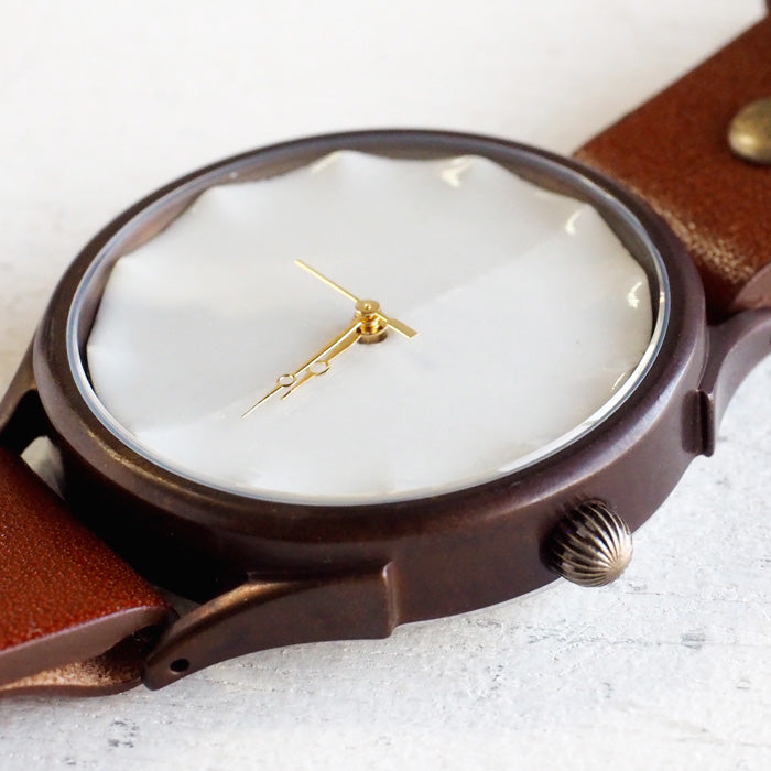 vie handmade watch Shigaraki ware dial white XL size [WJ-010X-WH] 