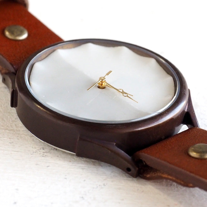 vie handmade watch Shigaraki ware dial white XL size [WJ-010X-WH] 