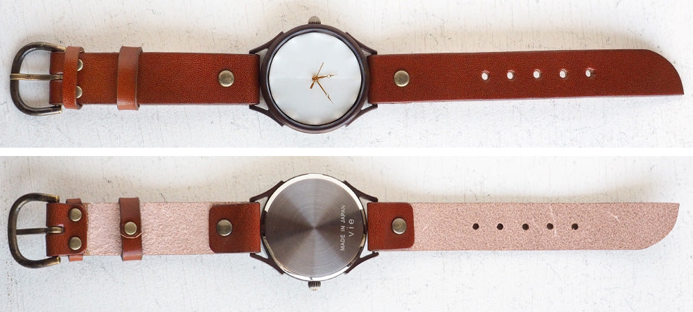 vie 手工手錶信樂燒錶盤白色 XL 尺寸 [WJ-010X-WH] 
