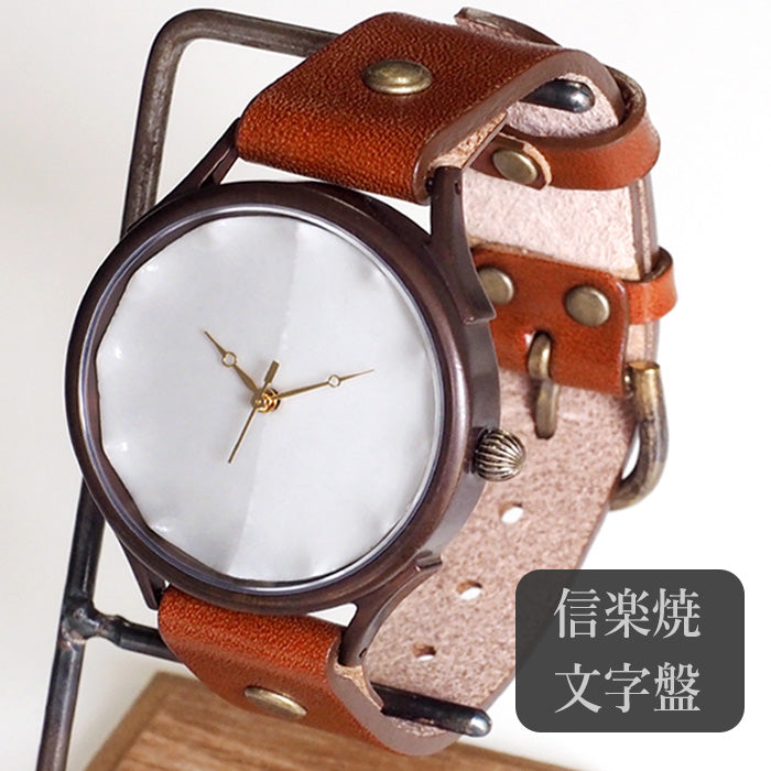 vie handmade watch Shigaraki ware dial white XL size [WJ-010X-WH] 