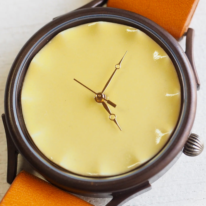 vie handmade watch Shigaraki ware dial yellow XL size [WJ-010X-YE] 