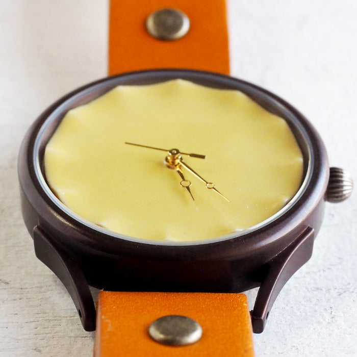 vie handmade watch Shigaraki ware dial yellow XL size [WJ-010X-YE] 
