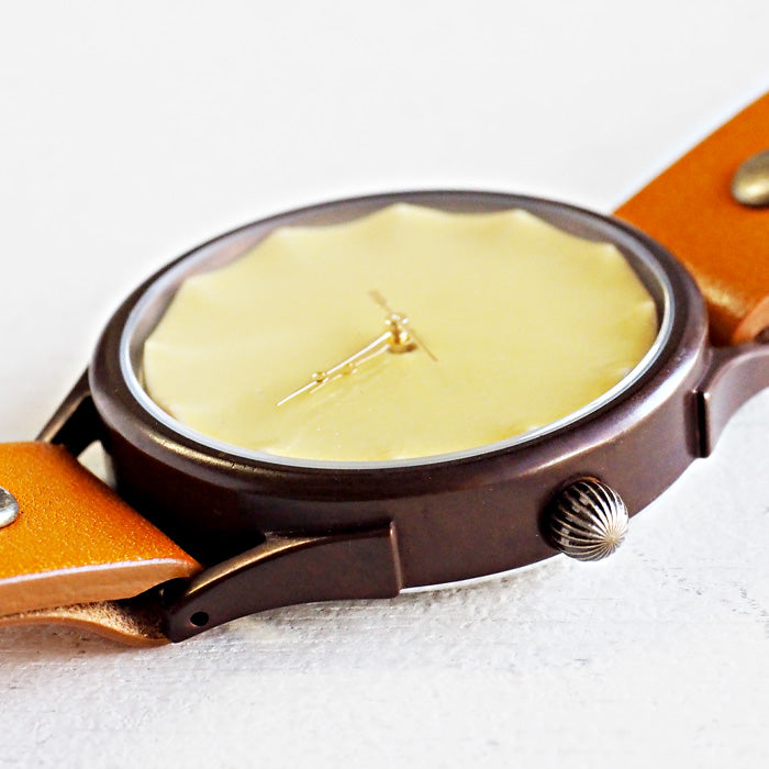 vie handmade watch Shigaraki ware dial yellow XL size [WJ-010X-YE] 