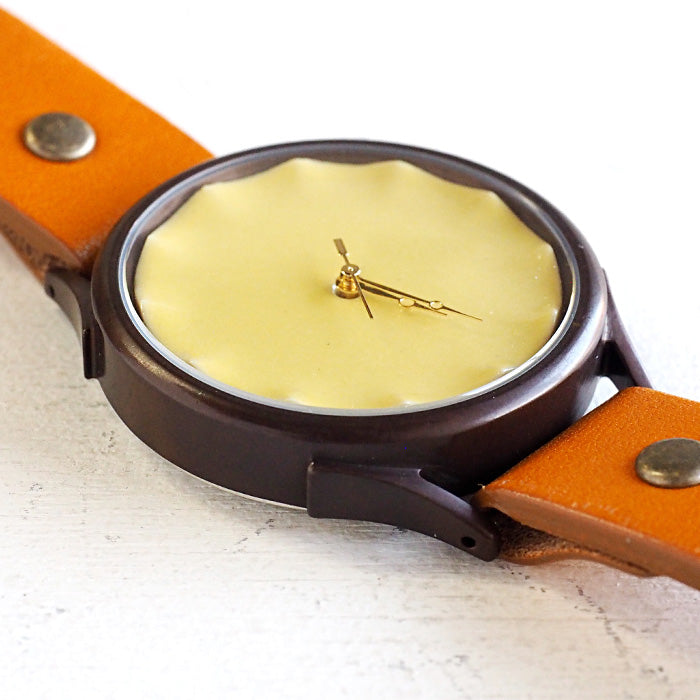 vie handmade watch Shigaraki ware dial yellow XL size [WJ-010X-YE] 