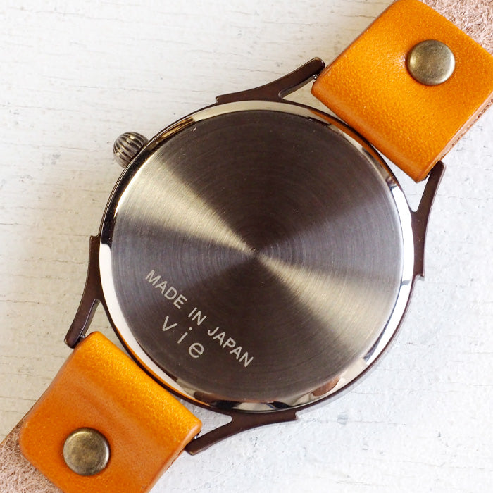 vie handmade watch Shigaraki ware dial yellow XL size [WJ-010X-YE] 
