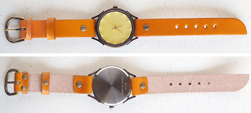 vie handmade watch Shigaraki ware dial yellow XL size [WJ-010X-YE] 