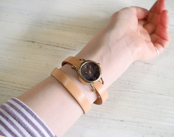 [Choose from 6 colors] vie Replacement belt for handmade watch "Italian leather W bracelet -9mm replacement double belt-" [WL002] 