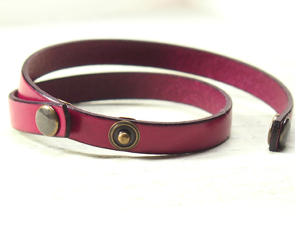 [Choose from 6 colors] vie Replacement belt for handmade watch "Italian leather W bracelet -9mm replacement double belt-" [WL002] 