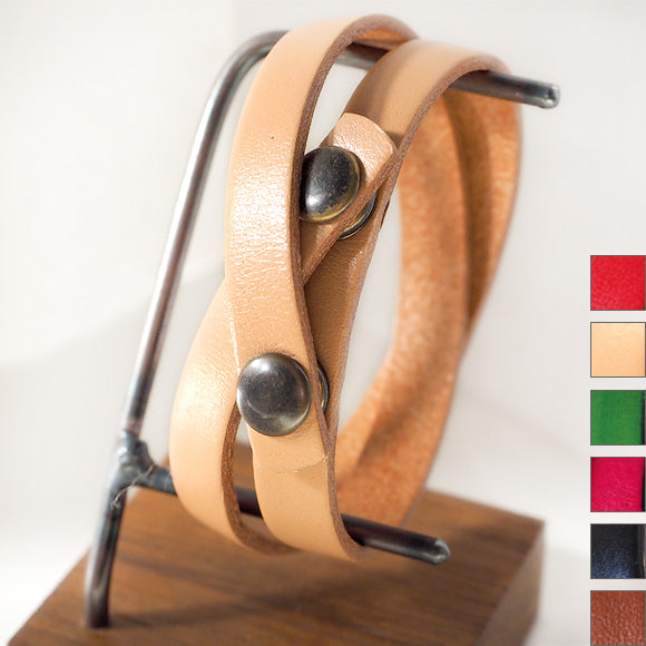 [Choose from 6 colors] vie Replacement belt for handmade watch "Italian leather W bracelet -9mm replacement double belt-" [WL002] 