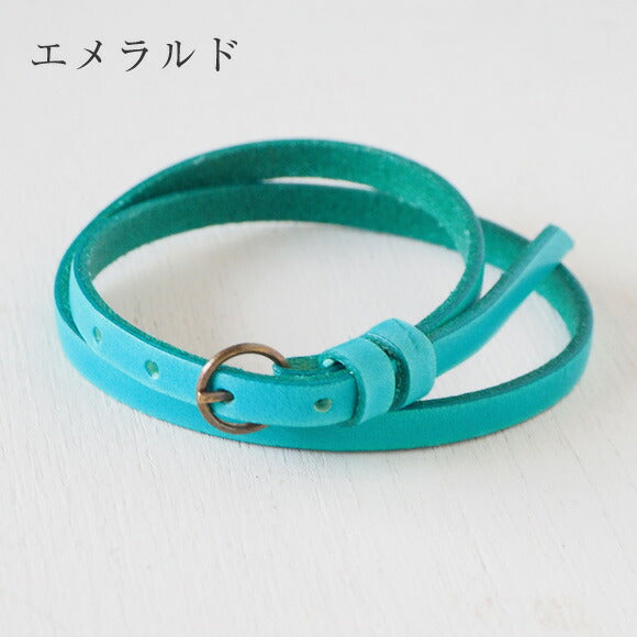 Vie Italian Leather 5mm Width Double Wrap Replacement Belt [WL004] Can also be used as a leather bracelet 
