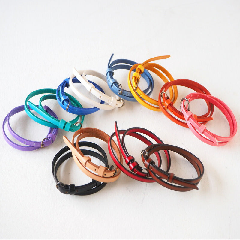 Vie Italian Leather 5mm Width Double Wrap Replacement Belt [WL004] Can also be used as a leather bracelet 