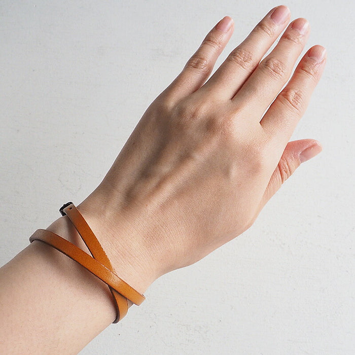 [3 colors] vie Tochigi leather W bracelet 5mm replacement double belt [WL005] 