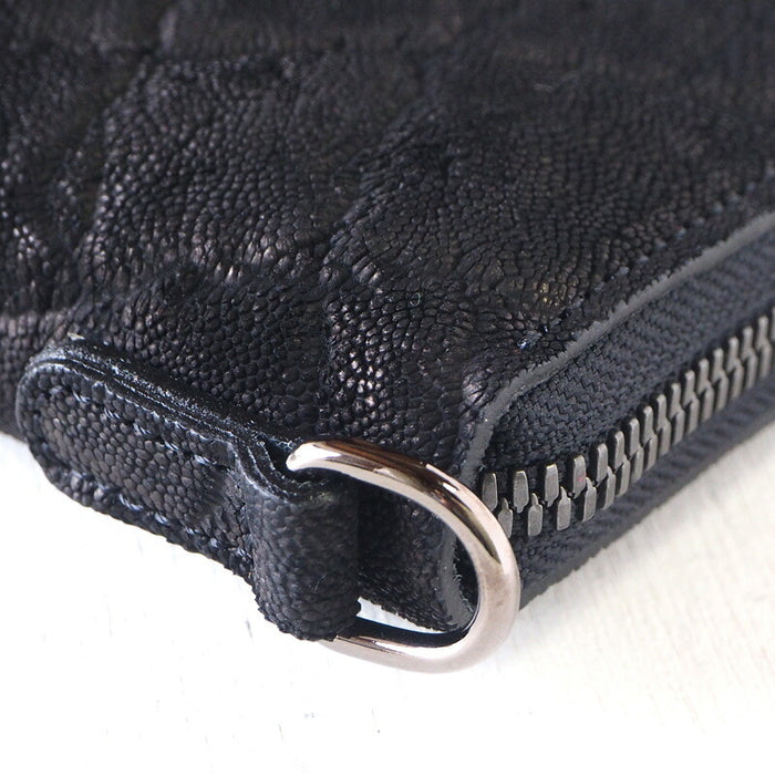 ZOO wallet long wallet elephant leather round zipper black ocelot wallet 2 [Z-ZLW-069-BK] elephant leather wallet