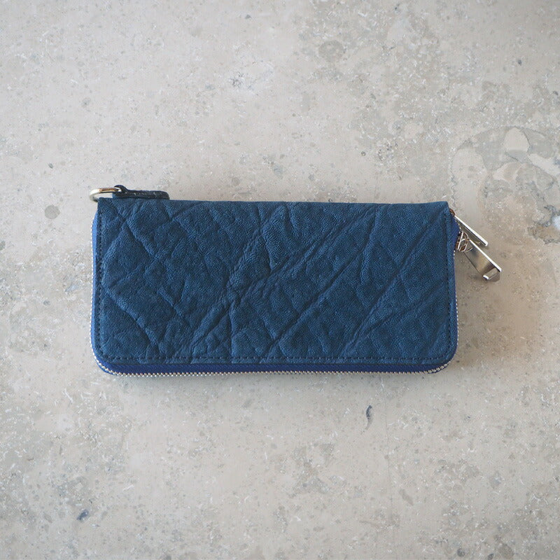 ZOO(ズー) 財布 長財布 象革 ラウンドファスナー ネイビー オセロットウォレット2 [Z-ZLW-069-NV] 象革財布