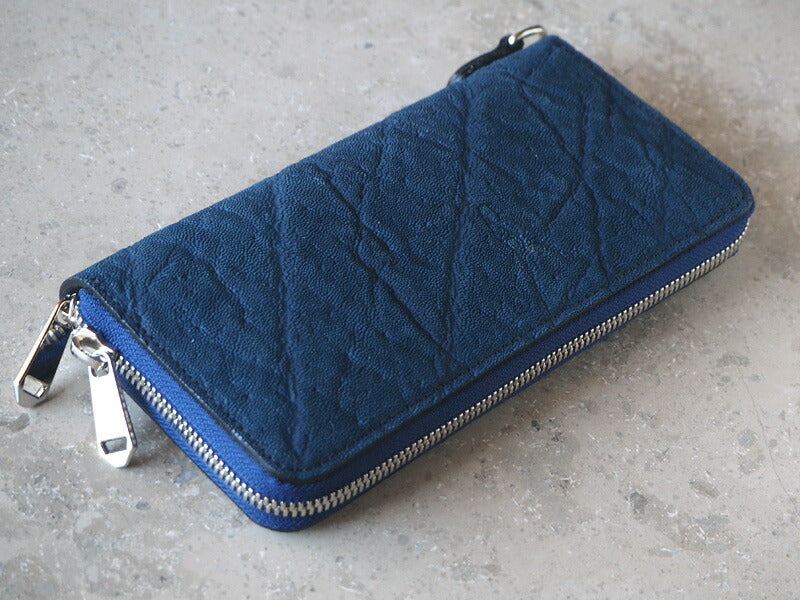 ZOO(ズー) 財布 長財布 象革 ラウンドファスナー ネイビー オセロットウォレット2 [Z-ZLW-069-NV] 象革財布