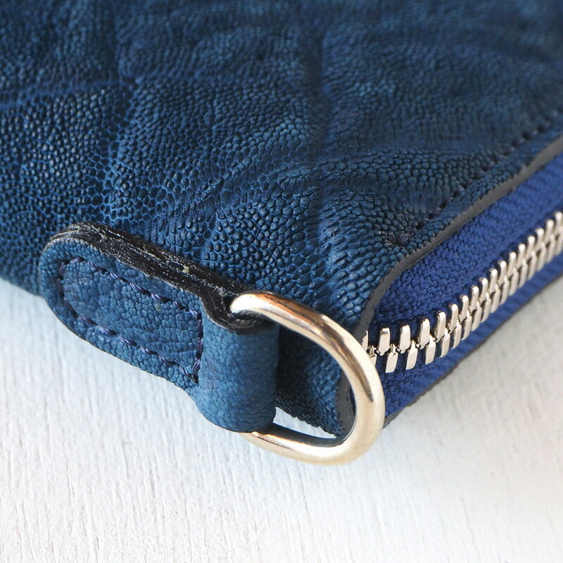 ZOO(ズー) 財布 長財布 象革 ラウンドファスナー ネイビー オセロットウォレット2 [Z-ZLW-069-NV] 象革財布