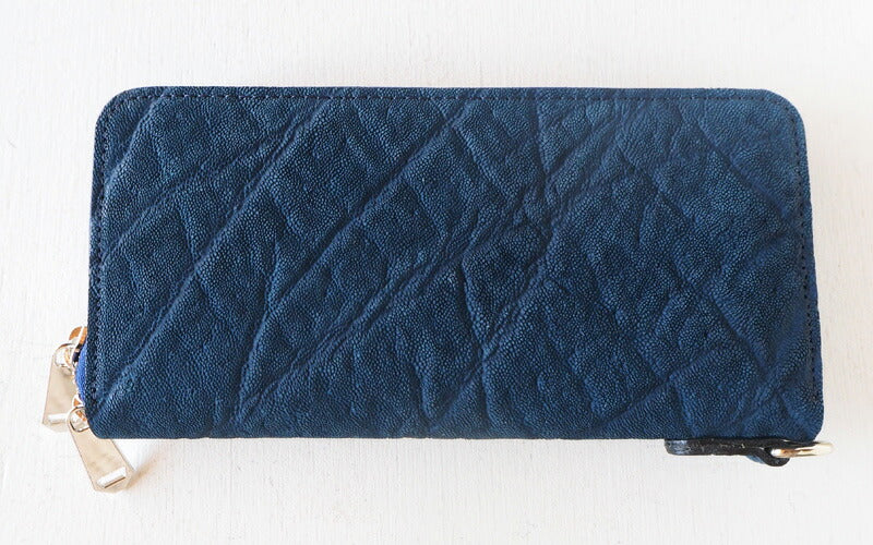 ZOO wallet long wallet elephant leather round zipper navy ocelot wallet 2 [Z-ZLW-069-NV] elephant leather wallet 
