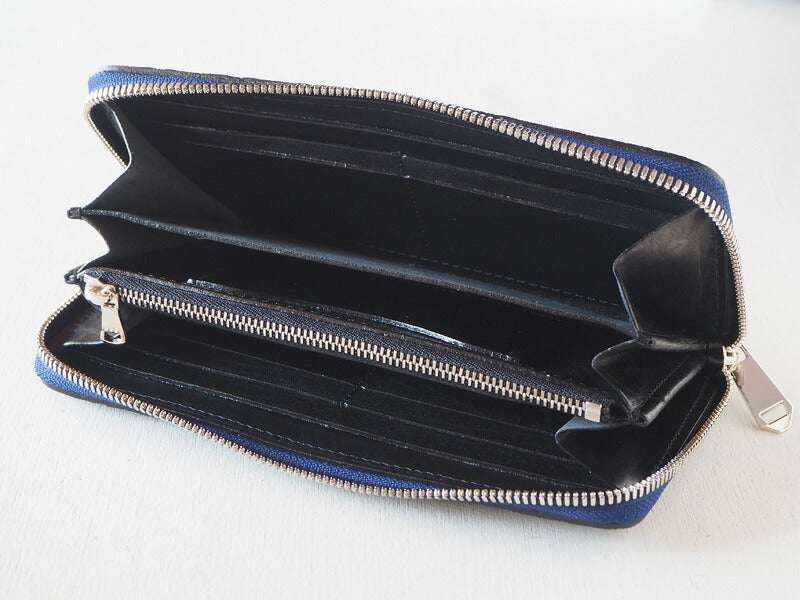 ZOO(ズー) 財布 長財布 象革 ラウンドファスナー ネイビー オセロットウォレット2 [Z-ZLW-069-NV] 象革財布