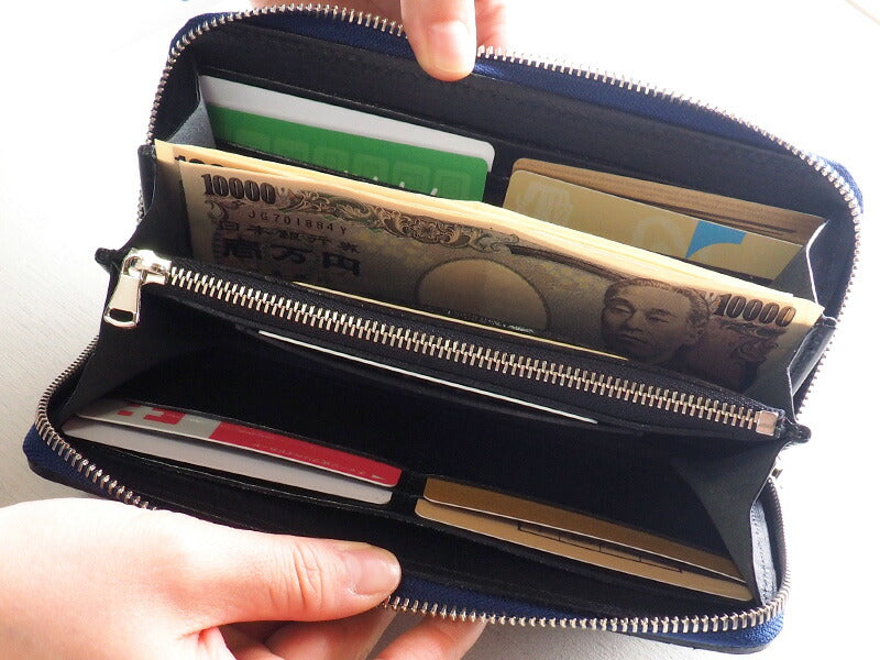 ZOO(ズー) 財布 長財布 象革 ラウンドファスナー ネイビー オセロットウォレット2 [Z-ZLW-069-NV] 象革財布