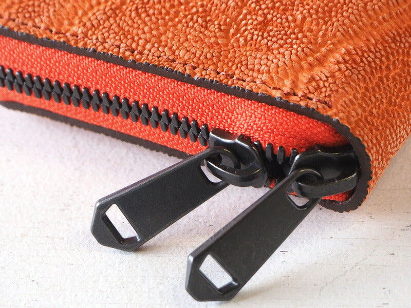 ZOO wallet long wallet elephant leather round zipper orange ocelot wallet 2 [Z-ZLW-069-OR] elephant leather wallet 