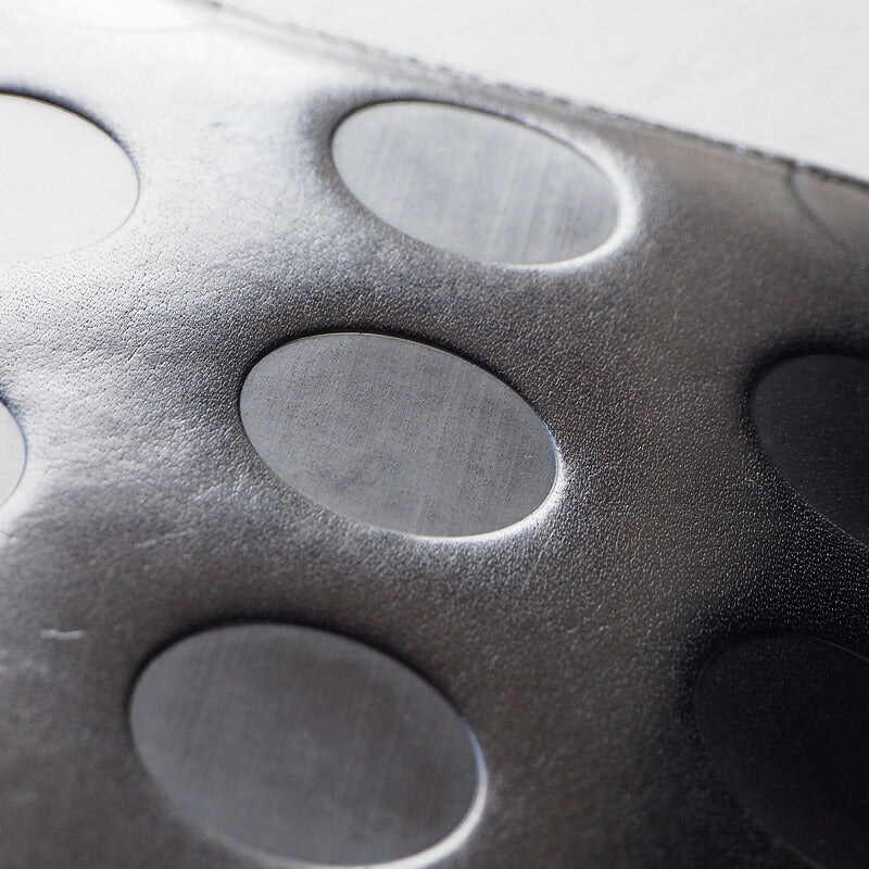 ZOO(ズー) 財布 長財布 イタリアンレザー ドット柄 ラウンドファスナー ブラック カラカルウォレット [Z-ZLW-077-BK]