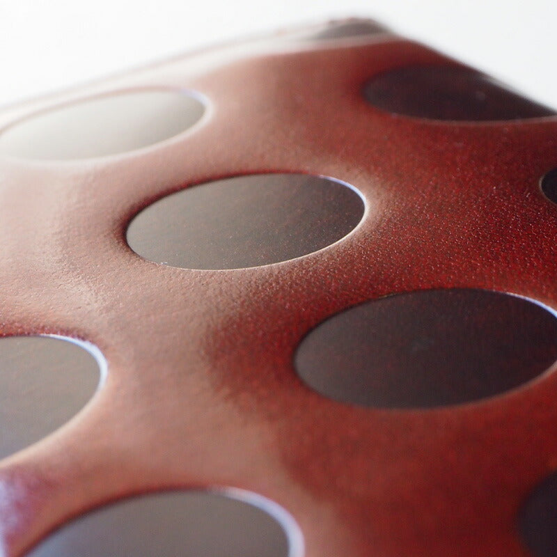 ZOO(ズー) 財布 長財布 イタリアンレザー ドット柄 ラウンドファスナー ブラウン カラカルウォレット [Z-ZLW-077-BR]