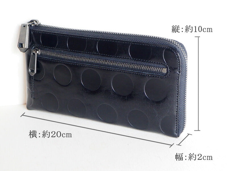 ZOO Wallet Long Wallet Italian Leather L-shaped Zipper Dot Pattern Black Cheetah Wallet 2 [Z-ZLW-078-BK] 