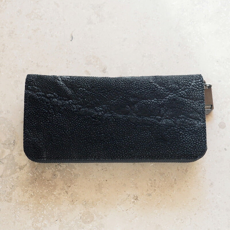 ZOO(ズー) 財布 長財布 象の鼻の革 ラウンドファスナー ブラック ピューマウォレット20 [Z-ZLW-092-BK] 象革財布