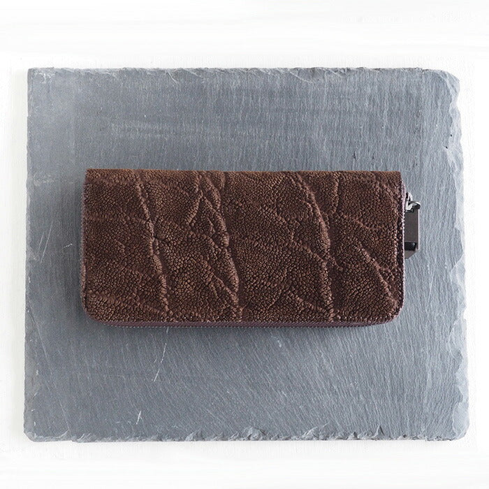 ZOO(ズー) 財布 長財布 象の鼻の革 ラウンドファスナー ブラウン ピューマウォレット20 [Z-ZLW-092-BR] 象革財布