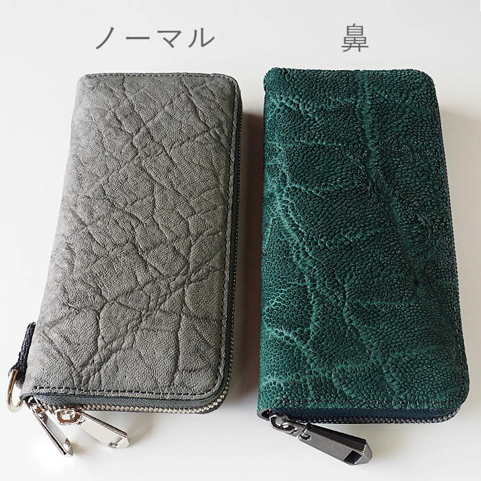 ZOO (ズー) 財布 長財布 象の鼻の革 ラウンドファスナー グリーン ピューマウォレット20 [Z-ZLW-092-GR] 象革財布