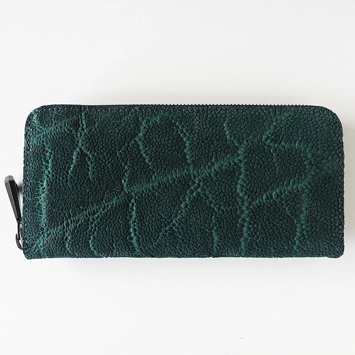ZOO Wallet Long Wallet Elephant Nose Leather Round Zipper Green