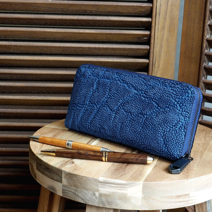 ZOO(ズー) 財布 長財布 象の鼻の革 ラウンドファスナー ウルトラマリン