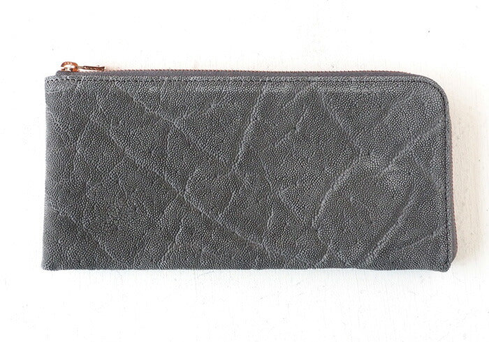 ZOO(ズー) 財布 長財布 象革 L字ファスナー グレー ゼブラウォレット8 [Z-ZLW-102-GY]