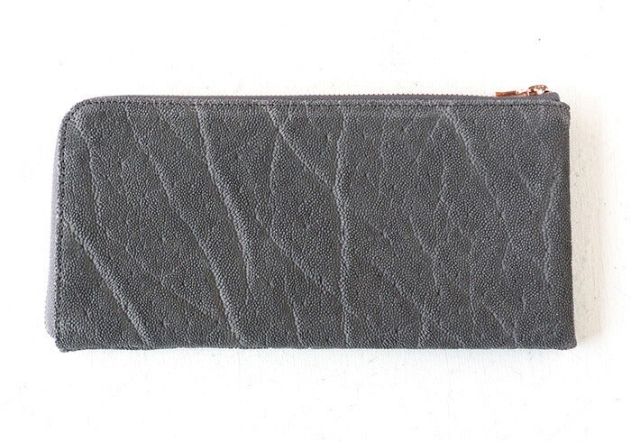 ZOO(ズー) 財布 長財布 象革 L字ファスナー グレー ゼブラウォレット8 [Z-ZLW-102-GY]
