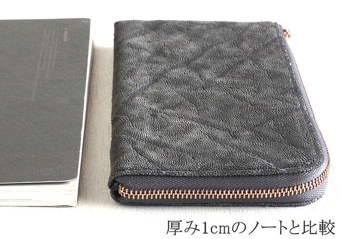 ZOO(ズー) 財布 長財布 象革 L字ファスナー グレー ゼブラウォレット8 [Z-ZLW-102-GY]