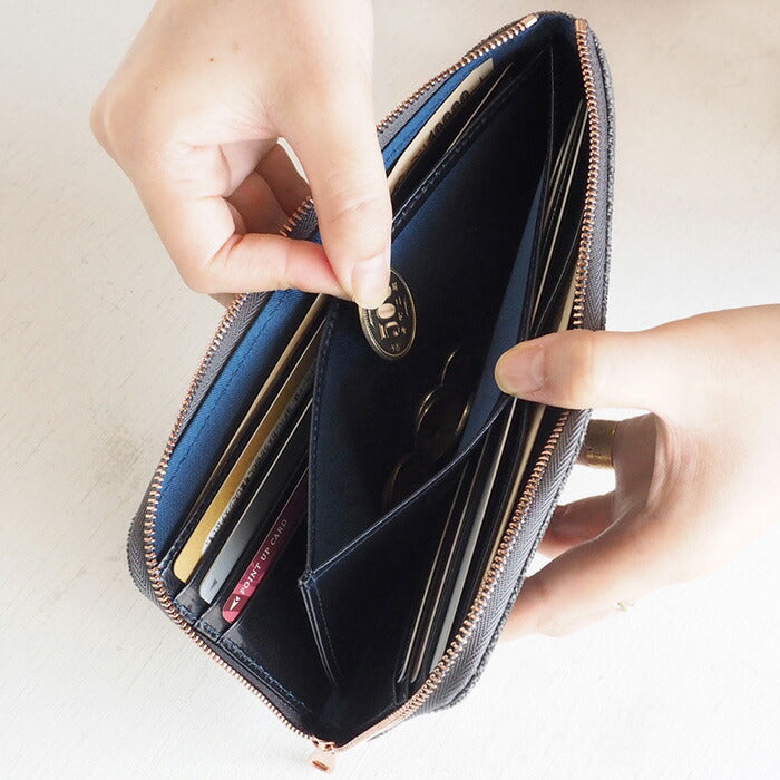 ZOO(ズー) 財布 長財布 象革 L字ファスナー グレー ゼブラウォレット8 [Z-ZLW-102-GY]