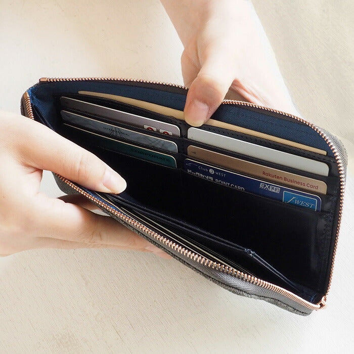 ZOO(ズー) 財布 長財布 象革 L字ファスナー グレー ゼブラウォレット8 [Z-ZLW-102-GY]