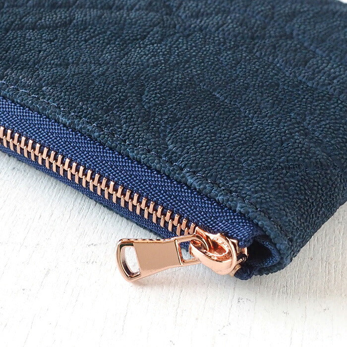 ZOO(ズー) 財布 長財布 象革 L字ファスナー ネイビー ゼブラウォレット8 [Z-ZLW-102-NV]