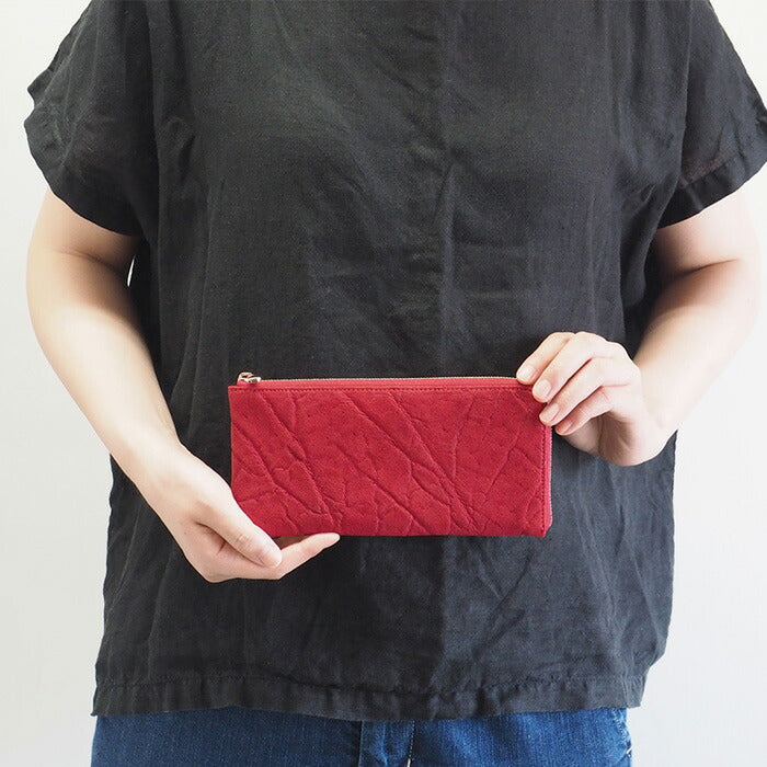 ZOO(ズー) 財布 長財布 象革 L字ファスナー レッド ゼブラウォレット8 [Z-ZLW-102-RD]