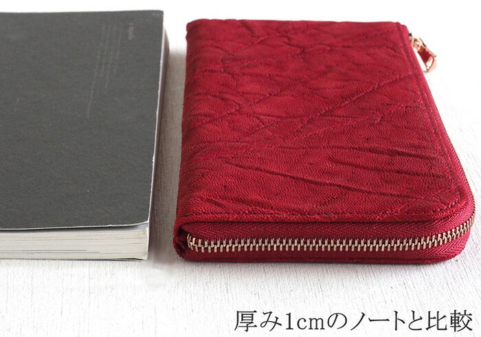 ZOO(ズー) 財布 長財布 象革 L字ファスナー レッド ゼブラウォレット8 [Z-ZLW-102-RD]