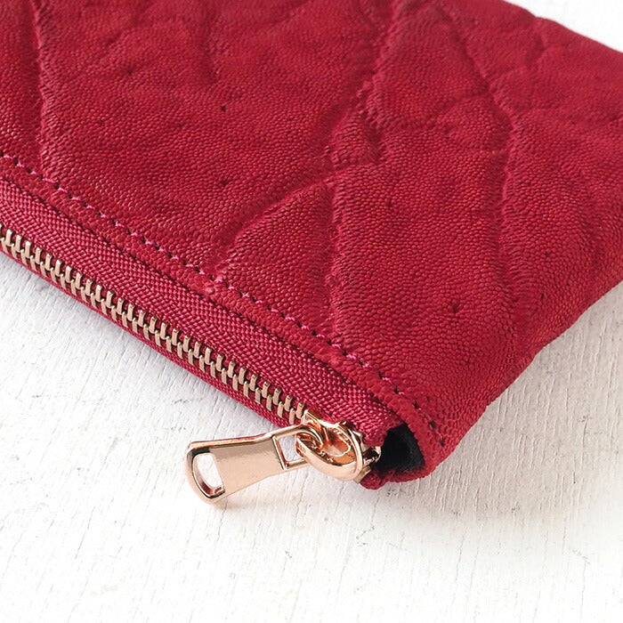 ZOO(ズー) 財布 長財布 象革 L字ファスナー レッド ゼブラウォレット8 [Z-ZLW-102-RD]