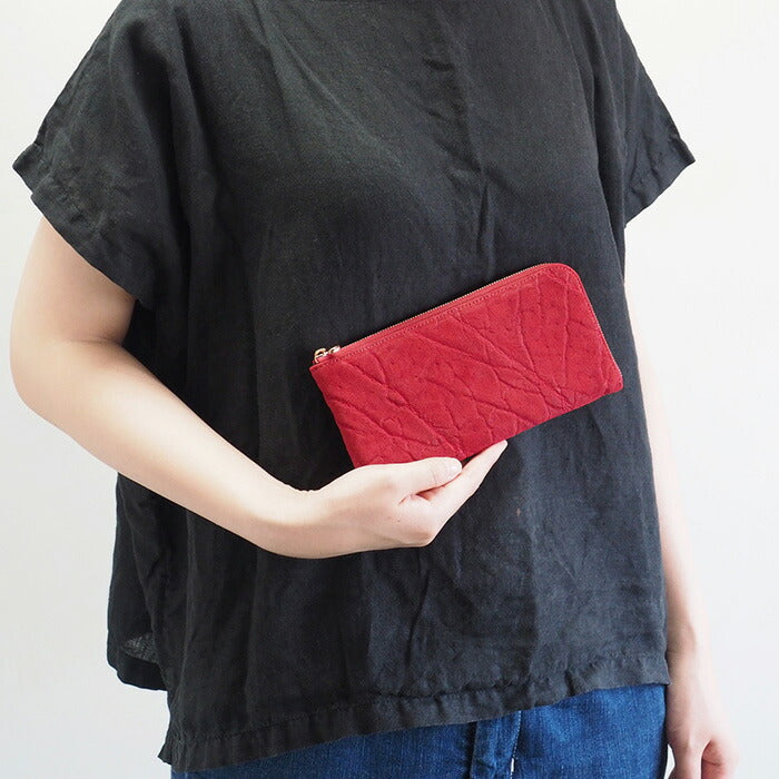 ZOO(ズー) 財布 長財布 象革 L字ファスナー レッド ゼブラウォレット8 [Z-ZLW-102-RD]