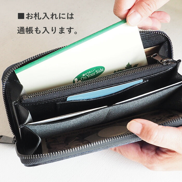 ZOO(ズー) 財布 長財布 カバ革 ラウンドファスナー グレー ピューマ